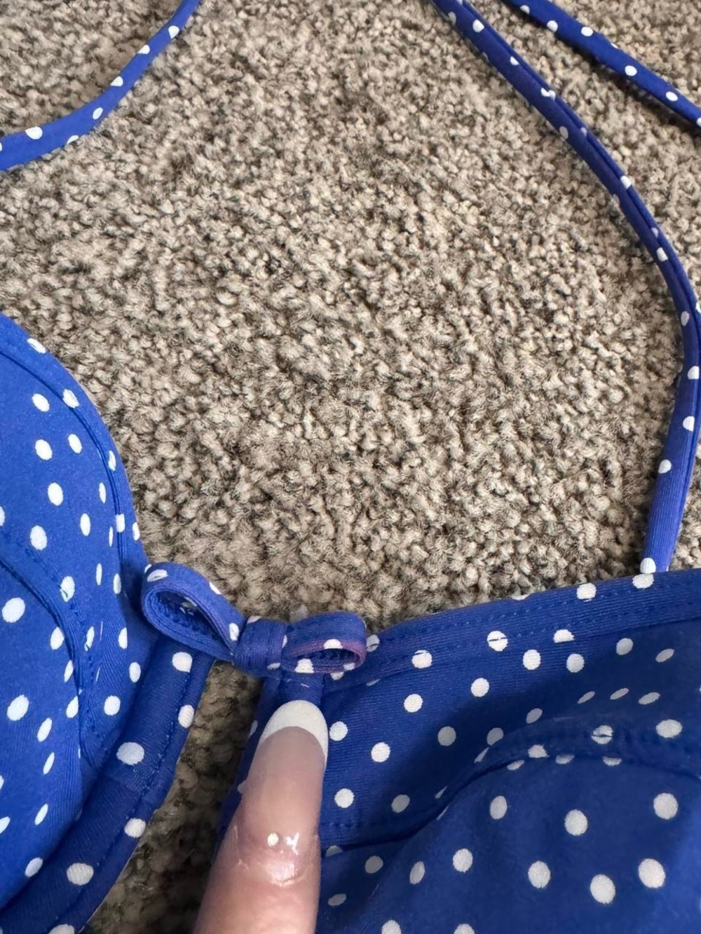 Abercrombie & Fitch blue polka dot one piece swimsuit - Picture 7 of 8